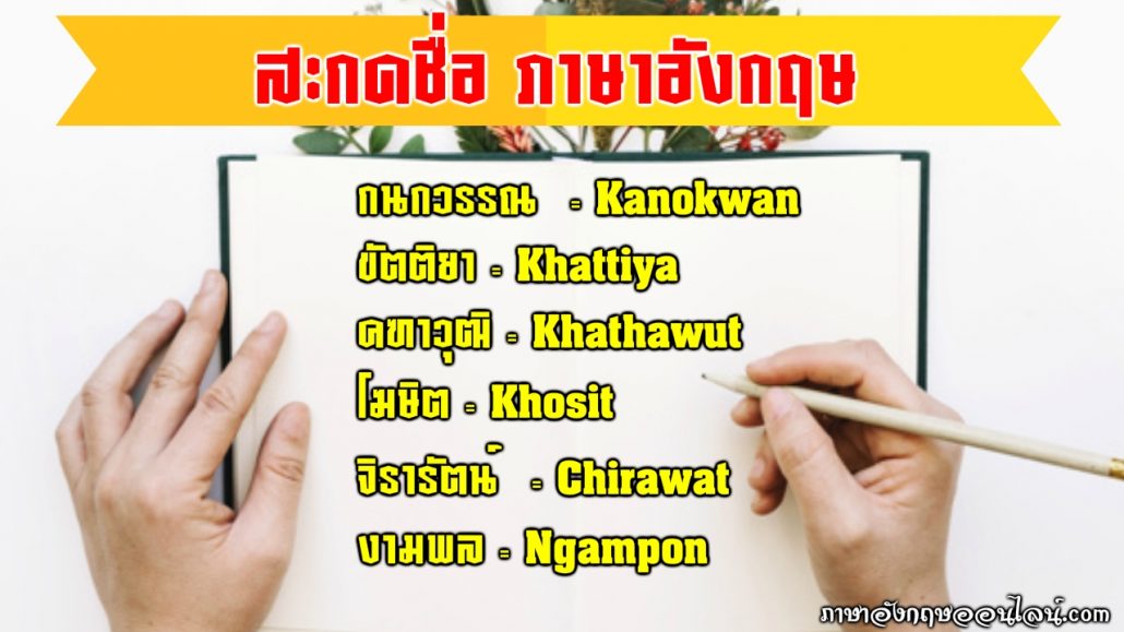 สะกดชื่อภาษาอังกฤษ มาฝึกสะกดและเขียนชื่อไทยเป็นอังกฤษกันนะ ง่ายนิดเดียวเอง  - ภาษาอังกฤษออนไลน์
